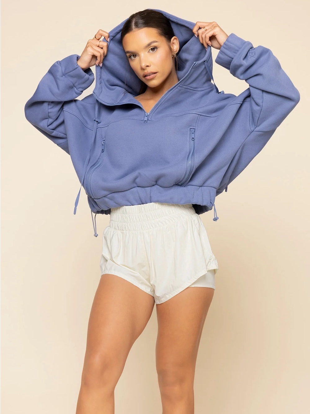 Popflex Active: Half Zip Warm Up Hoodie - Wild Wind 3XL